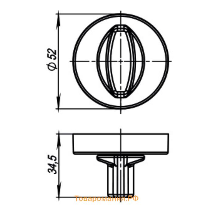 Ручка поворотная WC-BOLT BK6/URB BL-26, черный