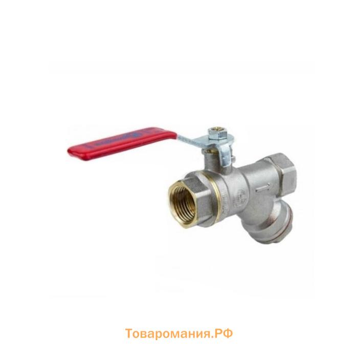 Кран шаровой Aquasfera 1014-03, 1", PN 25, с фильтром, полнопроходной, рычаг