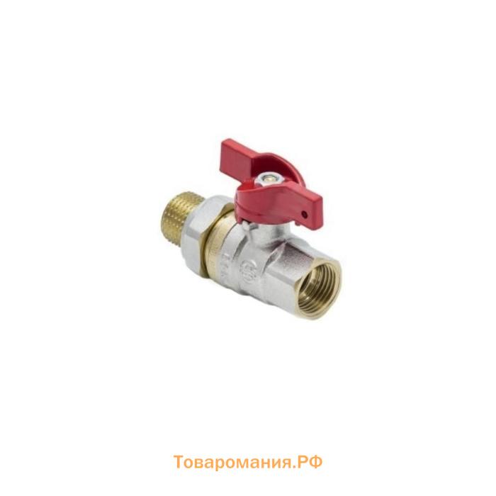 Кран шаровой Aquasfera Euro 1007-03, 1", PN 25, с американкой, бабочка, никелированный