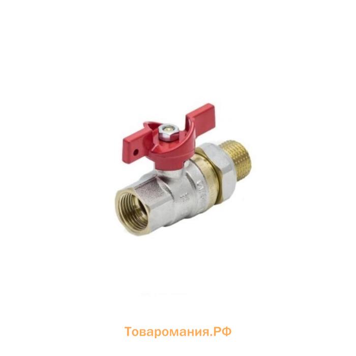 Кран шаровой Aquasfera Euro 1007-03, 1", PN 25, с американкой, бабочка, никелированный