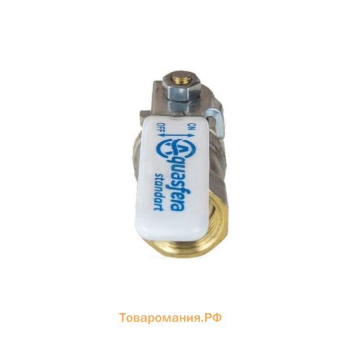 Кран шаровой Aquasfera Standard 1103-01, 1/2", PN 40, внутренняя/наружная, рычаг, никель