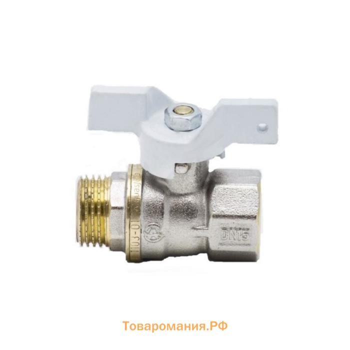 Кран шаровой Aquasfera Standard 1104-01, 1/2", PN 40, внутренняя/наружная, бабочка, никель