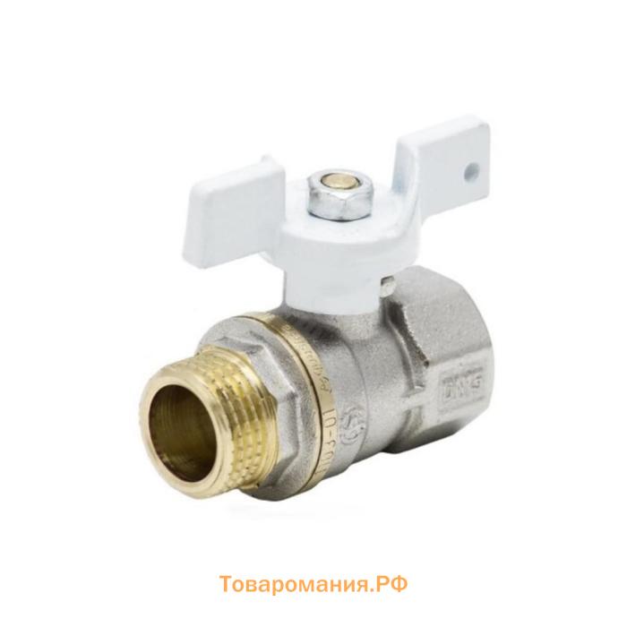 Кран шаровой Aquasfera Standard 1104-01, 1/2", PN 40, внутренняя/наружная, бабочка, никель