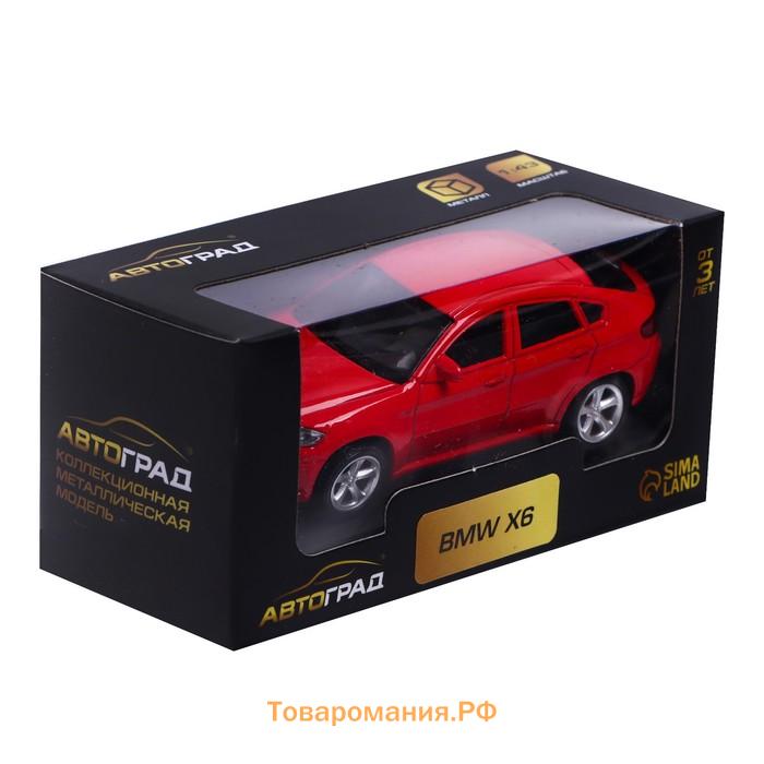 Машина металлическая BMW X6, 1:43, цвет красный