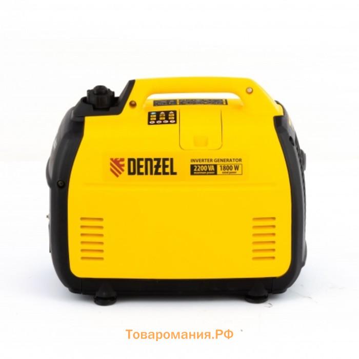 Генератор инверторный Denzel GT-2200iS, 230 В, 2.2 кВт, 2х220 В/1х12 В, 4 л., 1х12 В