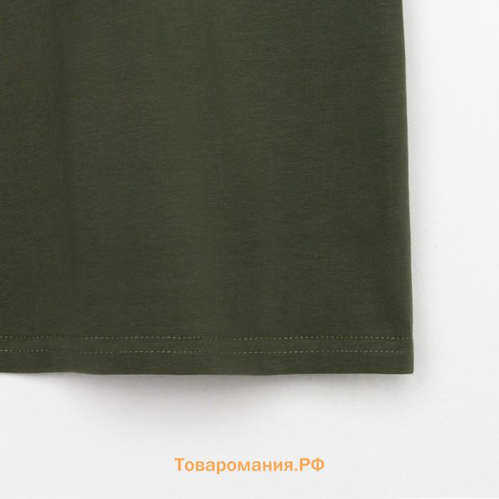 Футболка мужская MINAKU REGULAR FIT: цвет хаки, р-р 50