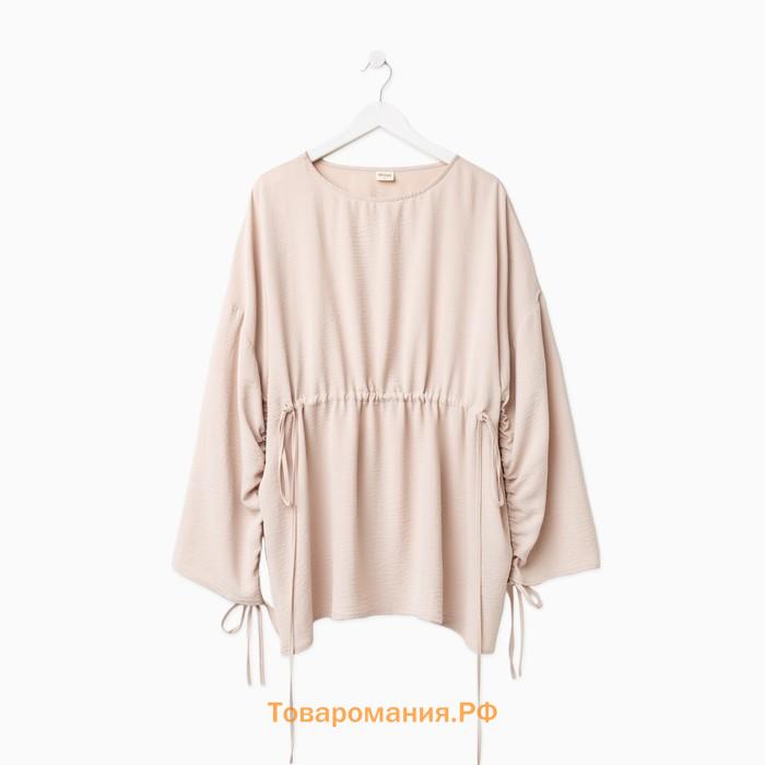 Костюм женский (туника, брюки) MINAKU: Casual Collection цвет бежевый, размер 56