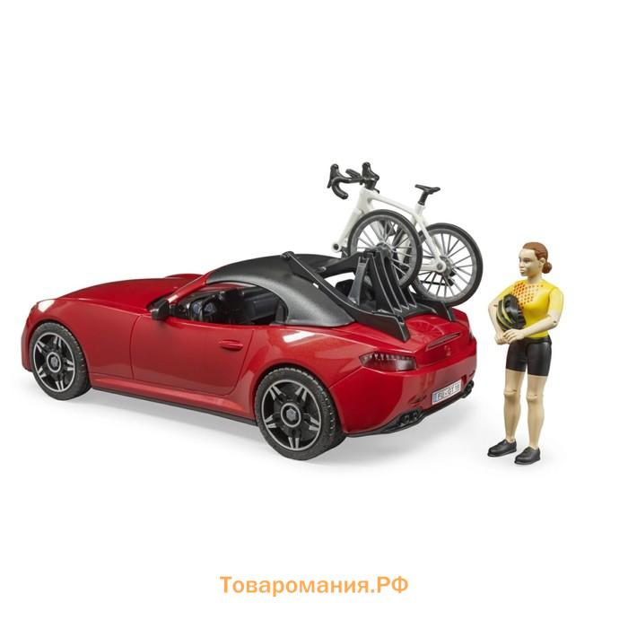 Спортивный автомобиль Roadster с фигуркой и велосипедом