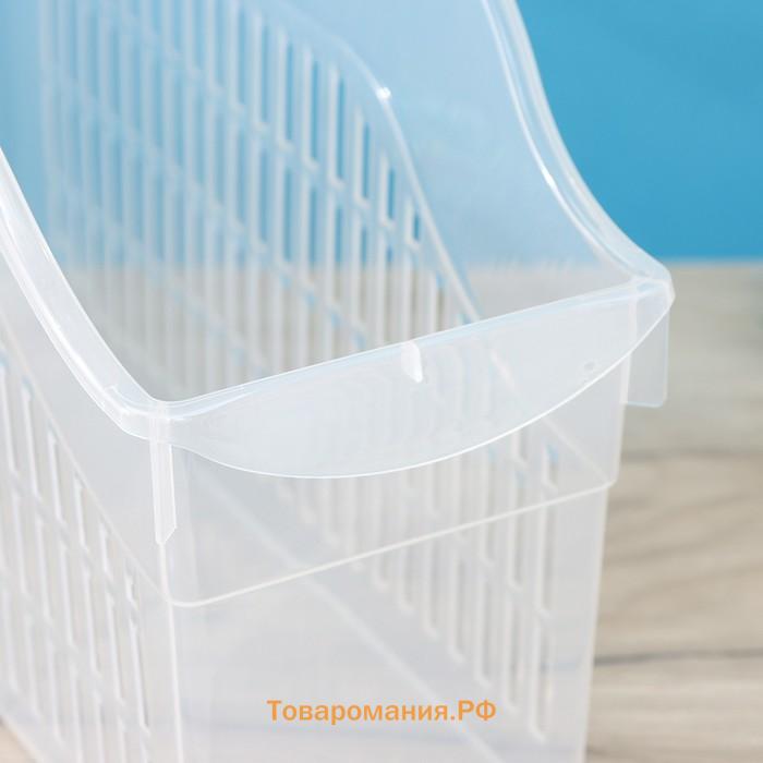 Контейнер для хранения на колёсиках, 10 л, 46.2×16.2×27.2 см, с ручкой, пластик, прозрачный