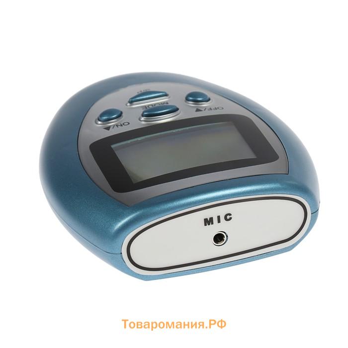 Массажёр для тела LEM-29, миостимулятор, 3 режима, 4 электрода, 2хААА, голубой