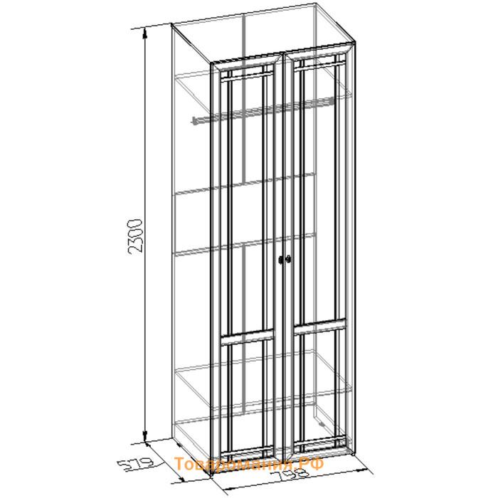 Шкаф для одежды Sherlock 62, 798 × 579 × 2300 мм, цвет дуб сонома