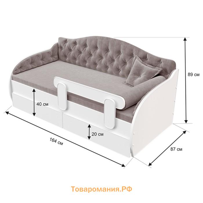 Кровать-тахта «КарлСон24» «ВЭЛЛИ», 87х165х89 см, серая