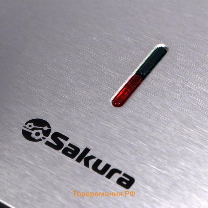 Гриль электрический Sakura SA-7422G, 750 Вт, антипригарное покрытие, 21.5х12.5 см