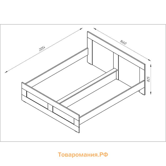 Кровать двуспальная «Сириус», 160×200 см, ортопедическое основание, цвет венге