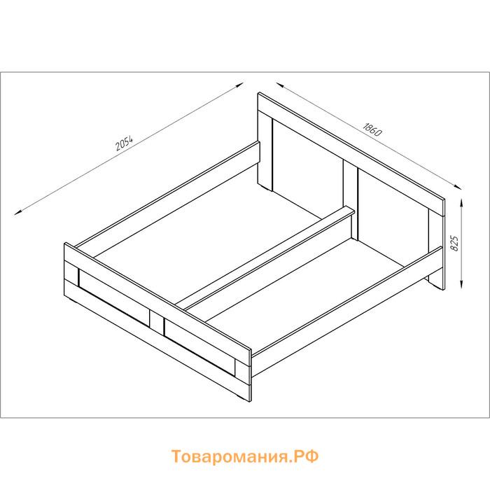 Кровать двуспальная «Сириус», 180×200 см, ортопедическое основание, цвет белый