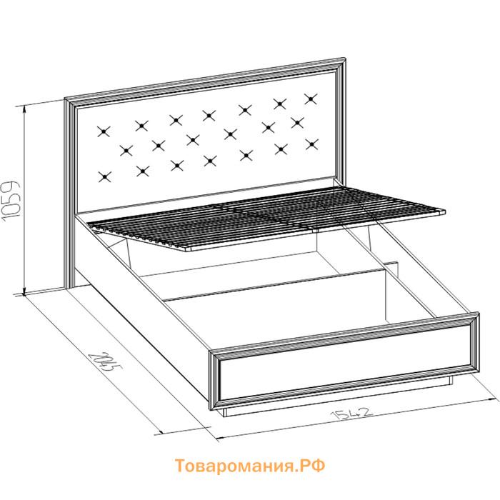 Кровать Люкс Paola 308 с ПМ, 1400 × 2000 мм, цвет ясень анкор светлый / brown grey патина