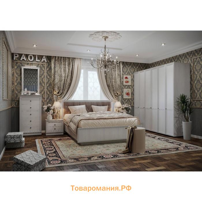 Кровать Люкс Paola 308 с ПМ, 1400 × 2000 мм, цвет ясень анкор светлый / brown grey патина