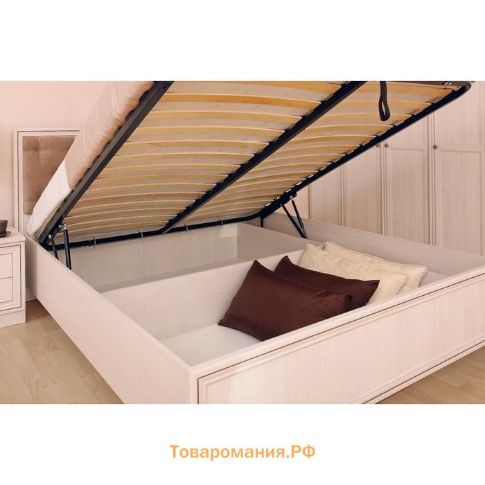 Кровать Люкс Paola 308 с ПМ, 1400 × 2000 мм, цвет ясень анкор светлый / brown grey патина