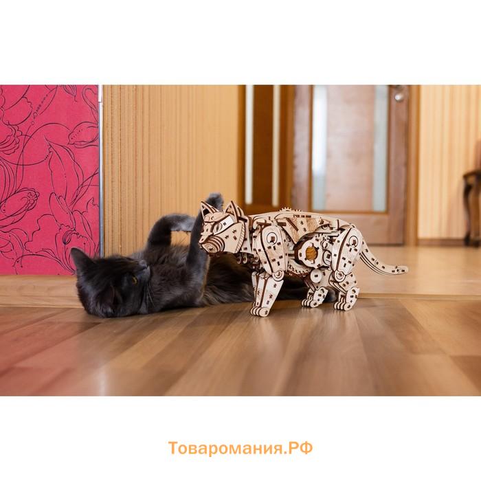 Механическая сборная модель, деревянный конструктор «Кот (Кошка)»