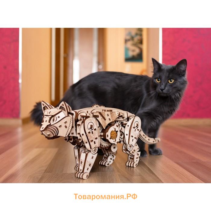 Механическая сборная модель, деревянный конструктор «Кот (Кошка)»