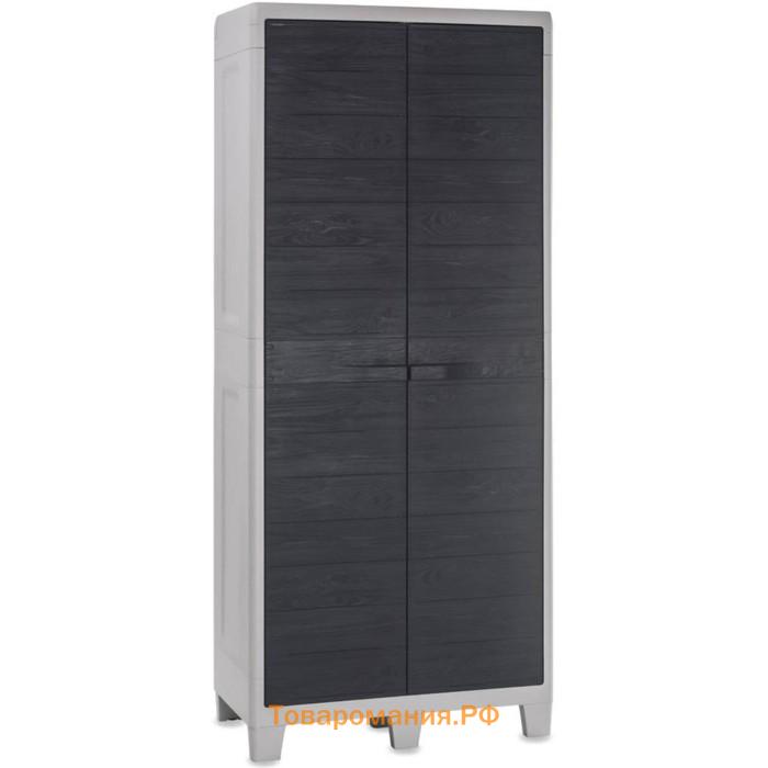 Шкаф, 78 × 46 × 182 см, 2-х дверный с 4 полками, серый, « WOODY'S»