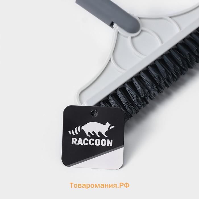 Щётка для пола и мытья труднодоступных мест, стыков, с водосгоном Raccoon, ворс углом, 3 см, 107×22×4.5 см