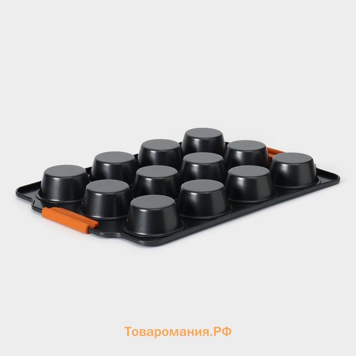 Форма для выпечки Magistro «French Bakery. Круг», 39×26.3×3.4 см, 12 ячеек, антипригарное покрытие