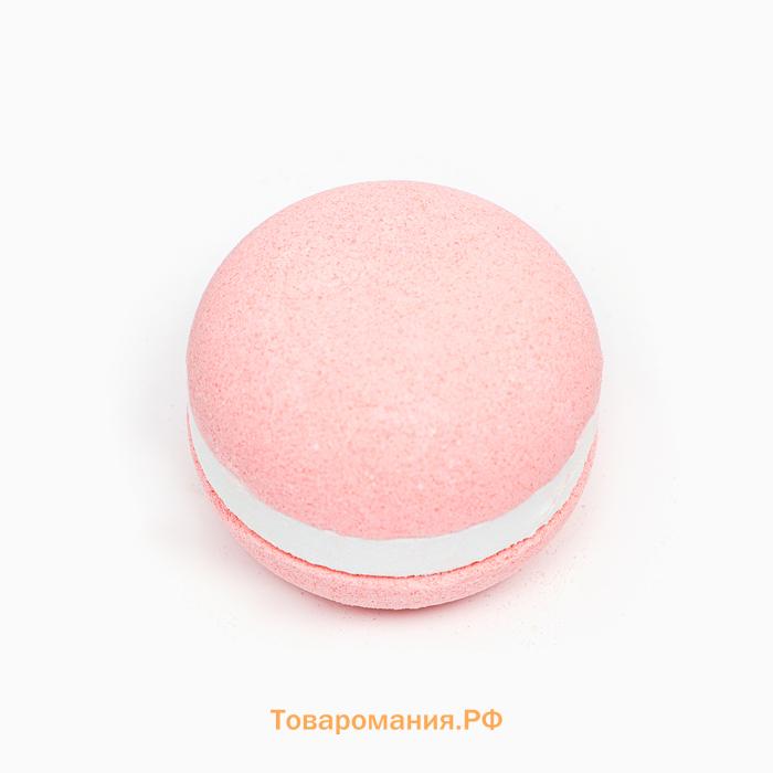 Бомбочка для ванны "Макарун" розовая, 50 г