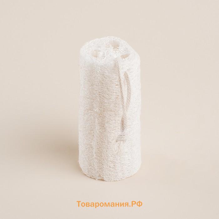 Мочалки для ванной SL Home «Ортика», 3 мочалки, розочка, варежка, люффа, бежевые