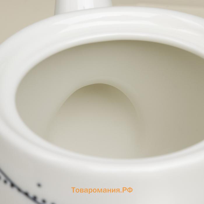 Заварочный чайник SL Home «Милый дом», 900 мл, 21×13.8×13.5 см, фарфор, белый