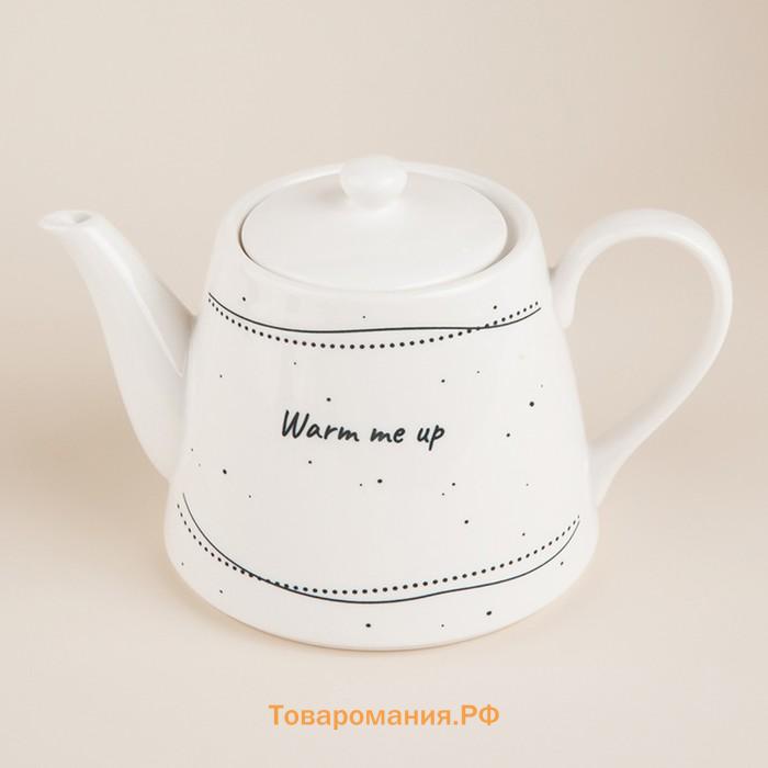 Заварочный чайник SL Home «Милый дом», 900 мл, 21×13.8×13.5 см, фарфор, белый