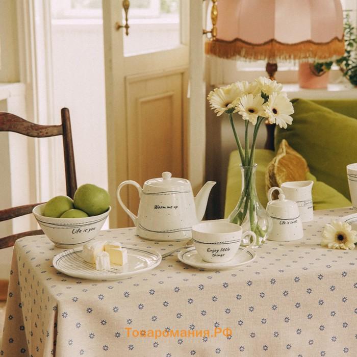 Заварочный чайник SL Home «Милый дом», 900 мл, 21×13.8×13.5 см, фарфор, белый