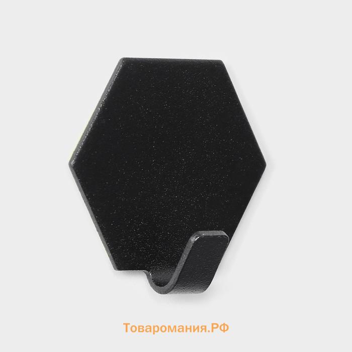 Крючки самоклеящиеся SAVANNA Black Loft, 4 шт., металл, грань 2 см, чёрные
