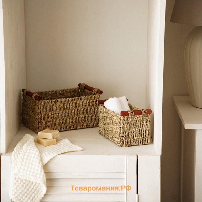 Корзины для хранения SL Home, плетёные, ручной работы, 2 шт., 23×13×14 см, 29×19×16 см