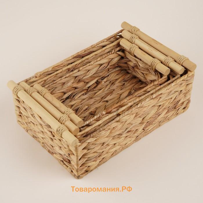 Корзины для хранения SL Home, плетёные, ручной работы, 3 шт., 27×16×9 см, 31×20×12 см, 35×24×13 см