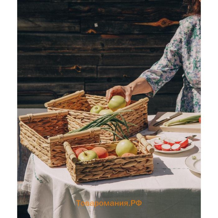Корзины для хранения SL Home, плетёные, ручной работы, 3 шт., 27×16×9 см, 31×20×12 см, 35×24×13 см