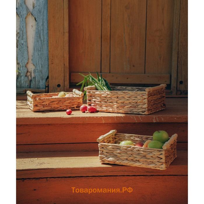 Корзины для хранения SL Home, плетёные, ручной работы, 3 шт., 27×16×9 см, 31×20×12 см, 35×24×13 см