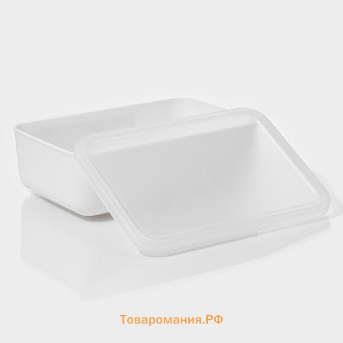 Контейнер для хранения с крышкой LaDom «Лёгкость», 3.74 л, 26×18×8 см, пластик, белый
