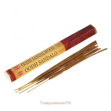 Благовония HEM "Oodh Sandalwood. Сандаловое Дерево", 20 палочек в упаковке, шестигранник