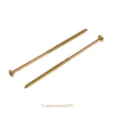Саморез конструкционный INFIX, 8х200 мм, потай, Torx40, жёлтый цинк