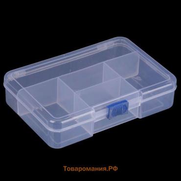 Органайзер для хранения, пластик, 5 отделений, 14.5×10×3.5 см, прозрачный