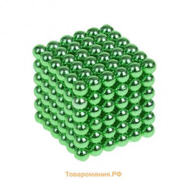 Антистресс магнит "Неокуб" 216 шариков d=0,3 см (зелёный)