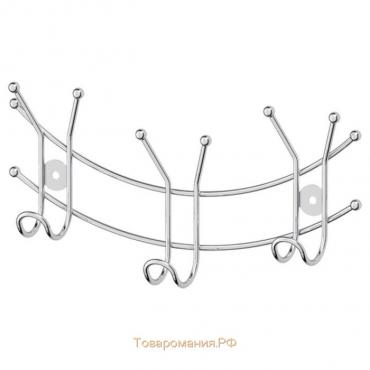 Планка с тремя двойными крючками-вешалками 26,5 см, хром