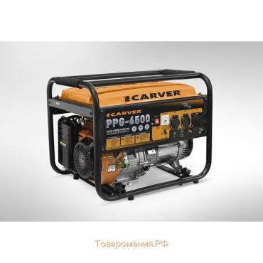 Генератор CARVER PPG-6500, бензиновый, 5/5.5 кВт, 220/12 В, 25 л, ручной старт
