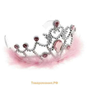 Корона на голову для девочки «Александрия», с мехом и камнями