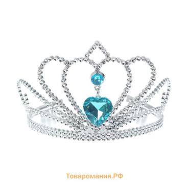 Корона на голову для девочки «Сердечко», с камнями, цвета МИКС