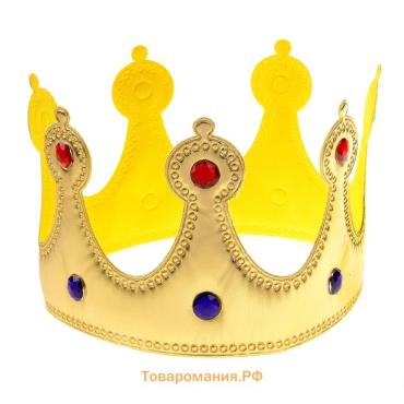 Корона на голову для девочки «Королева», со стразами, цвет золотой