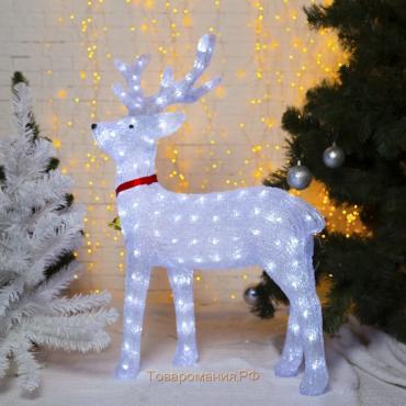 Светодиодная фигура «Олень» 60 × 100 × 35 см, акрил, 144 LED, 8 режимов, 24 В, свечение белое