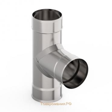 Тройник 90°, d 80 мм, нержавейка 0.5 мм