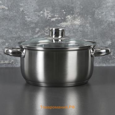 Кастрюля  «Гретте», 2.3 л, d=18 см, капсульное дно, индукция, нержавеющая сталь